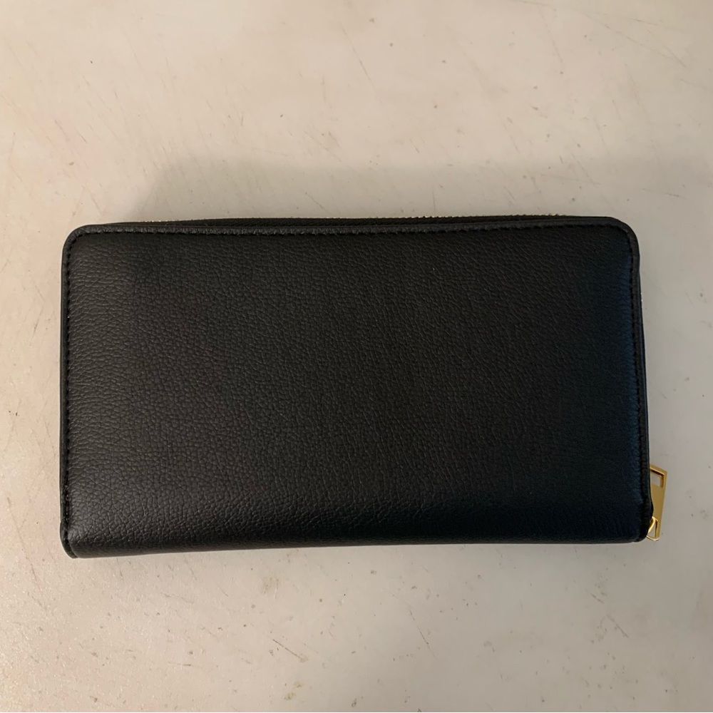 Black Leather Cash Envelopes Women's Wallet